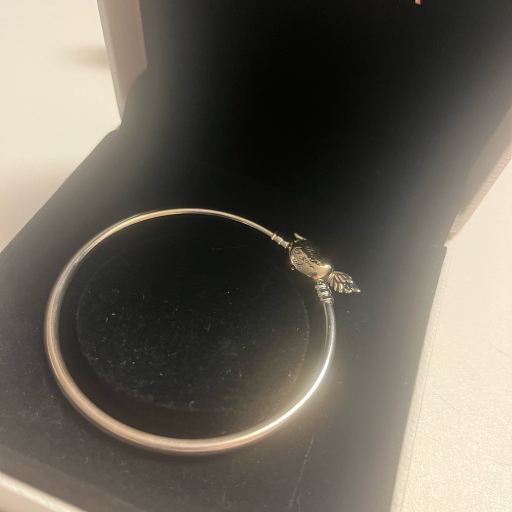 Pandora Angel Wing Bangle Bracelet Sterling Silver